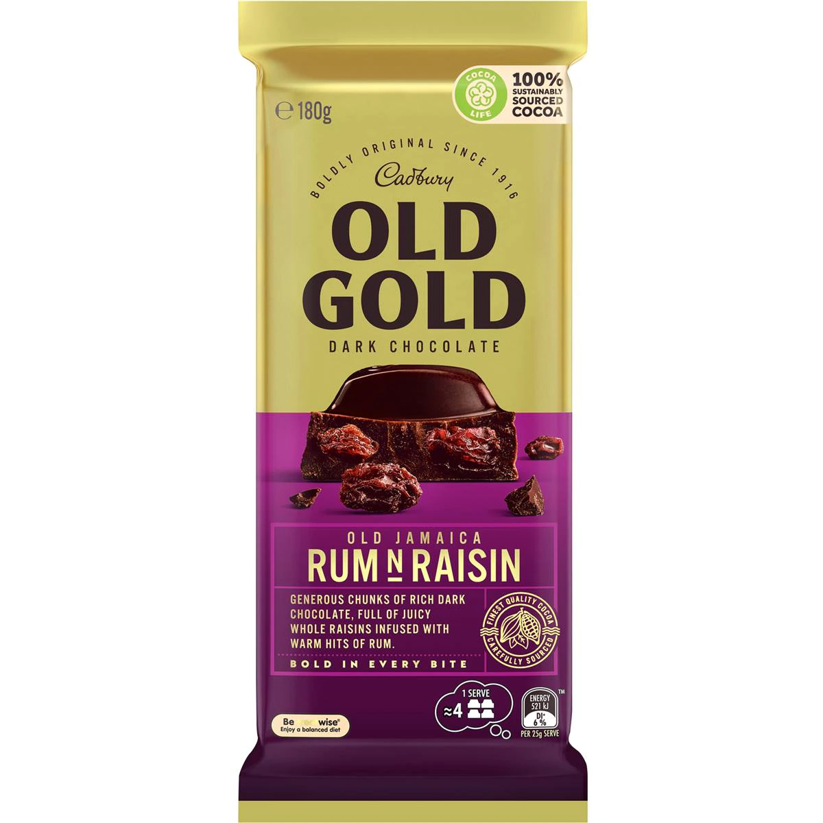 Old Gold Dark Chocolate - Rum & Raisin