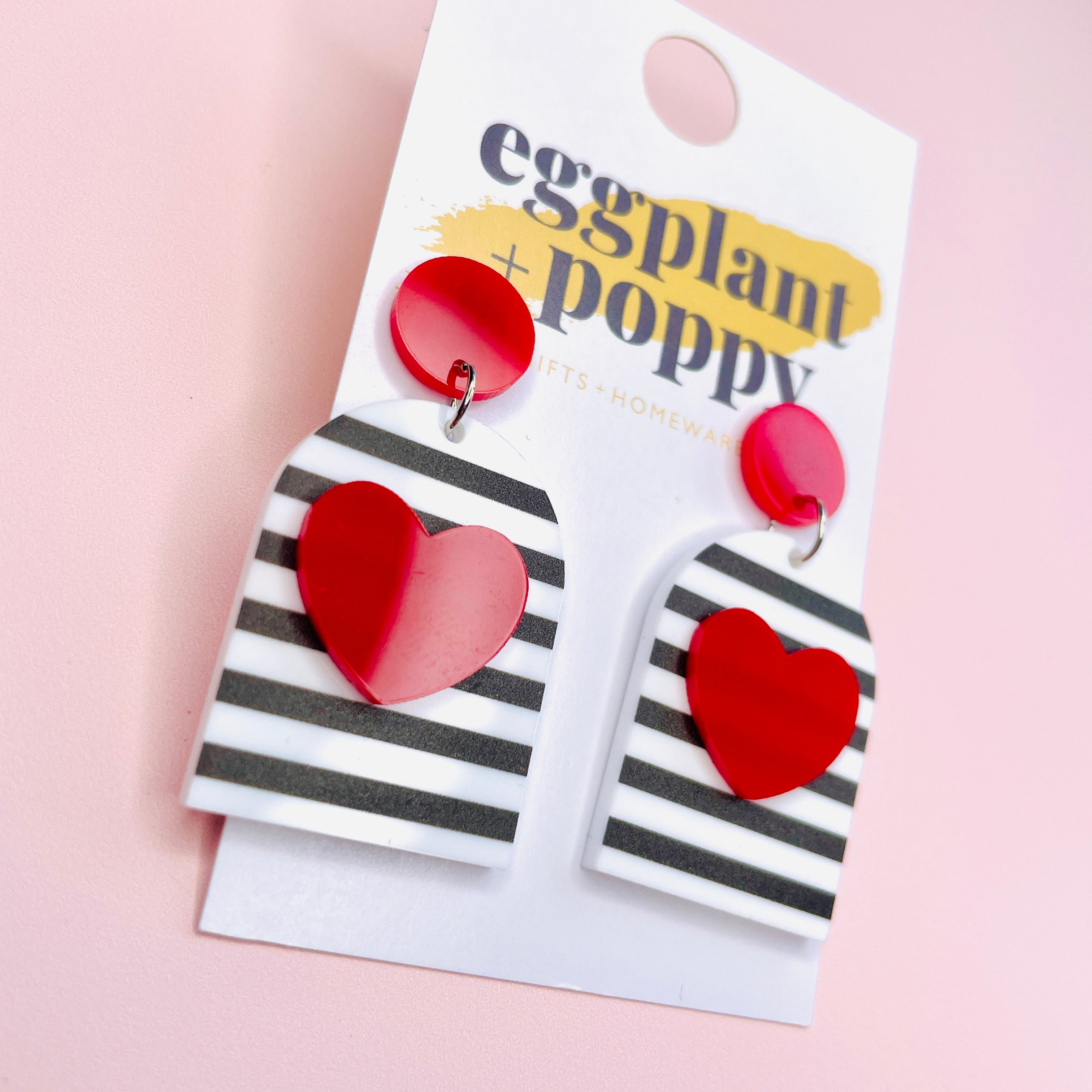 Heart & Stripes Earrings