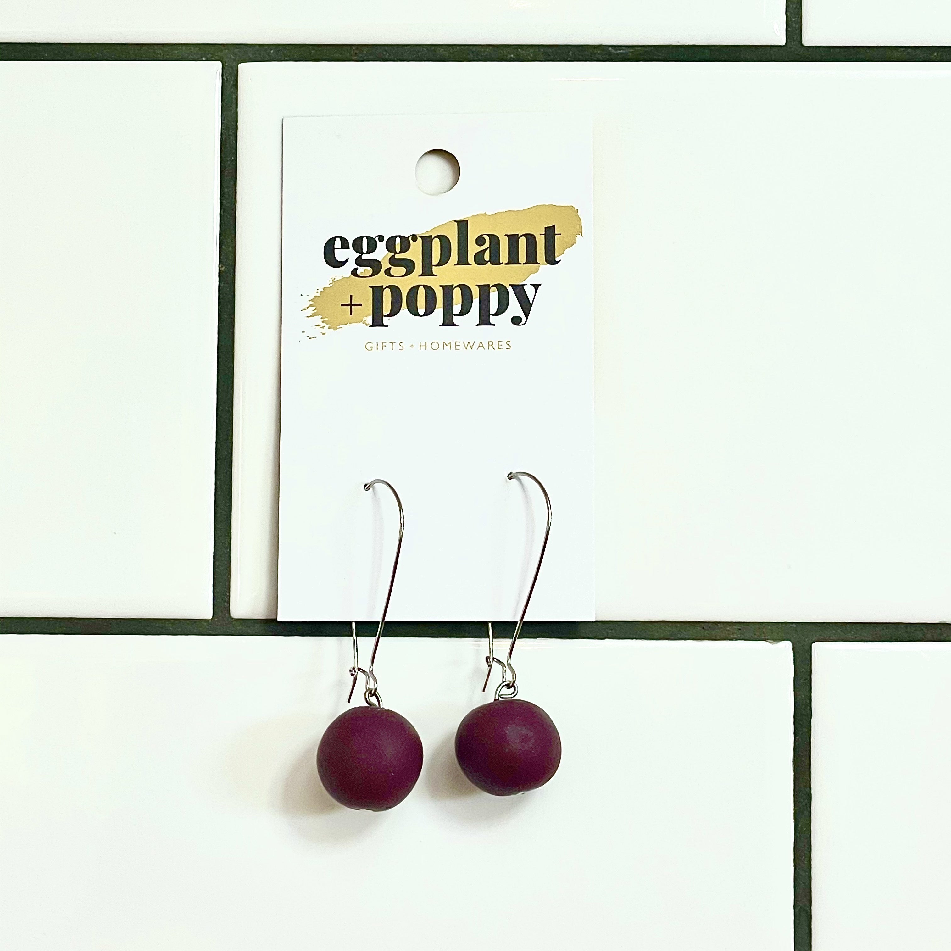 Candy Drop Earrings - Burgundy