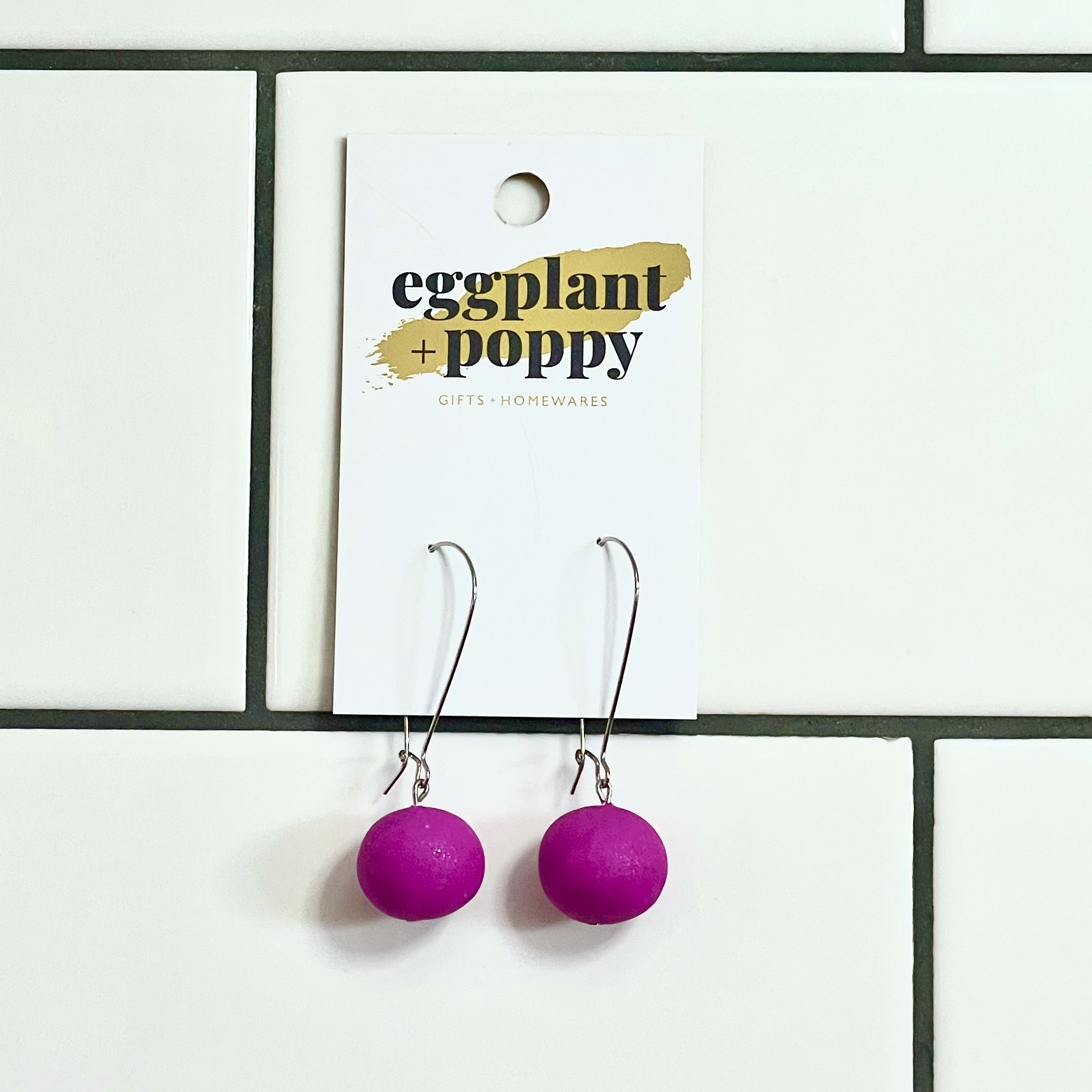 Candy Drop Earrings - Deep Pink