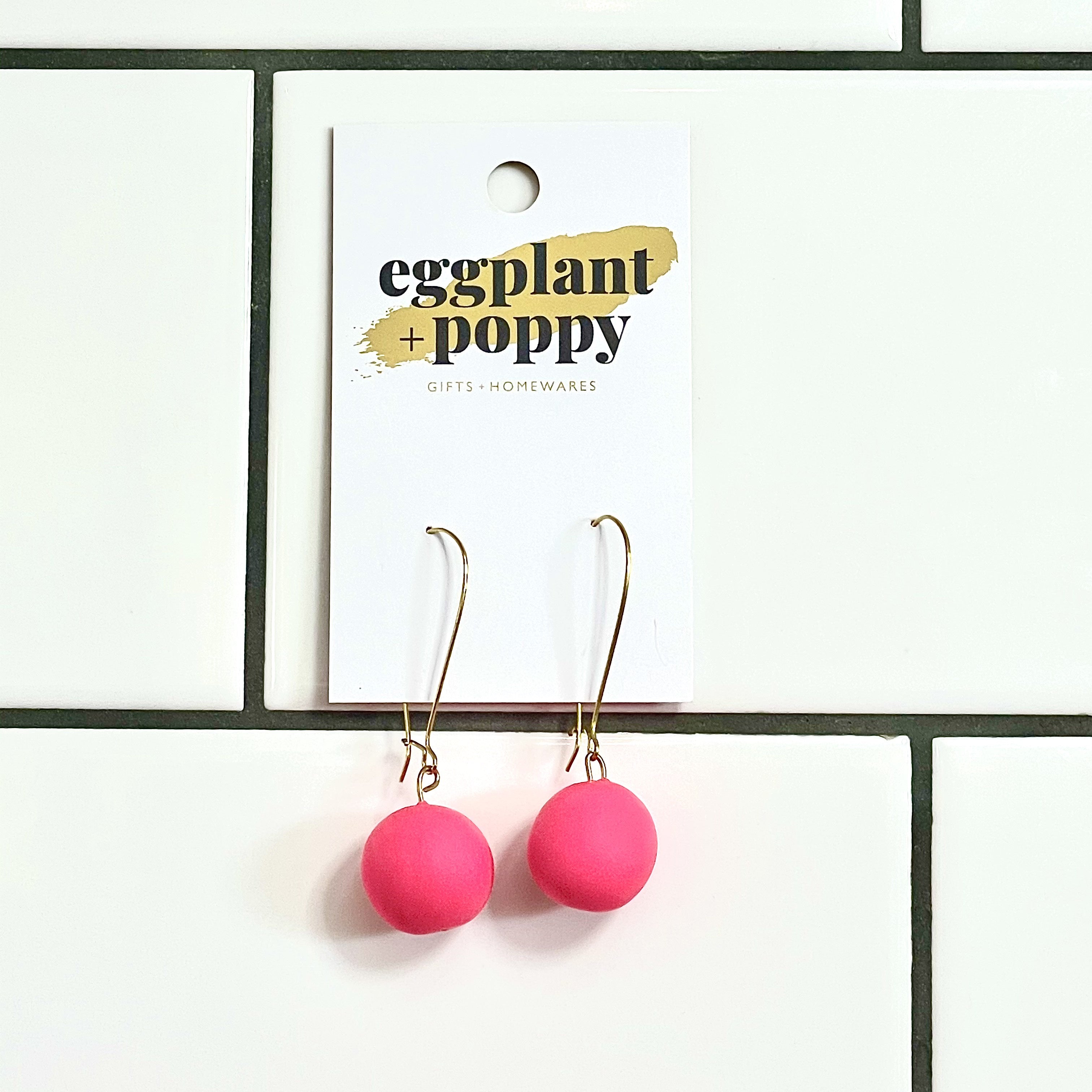 Candy Drop Earrings - Fluorescent Pink