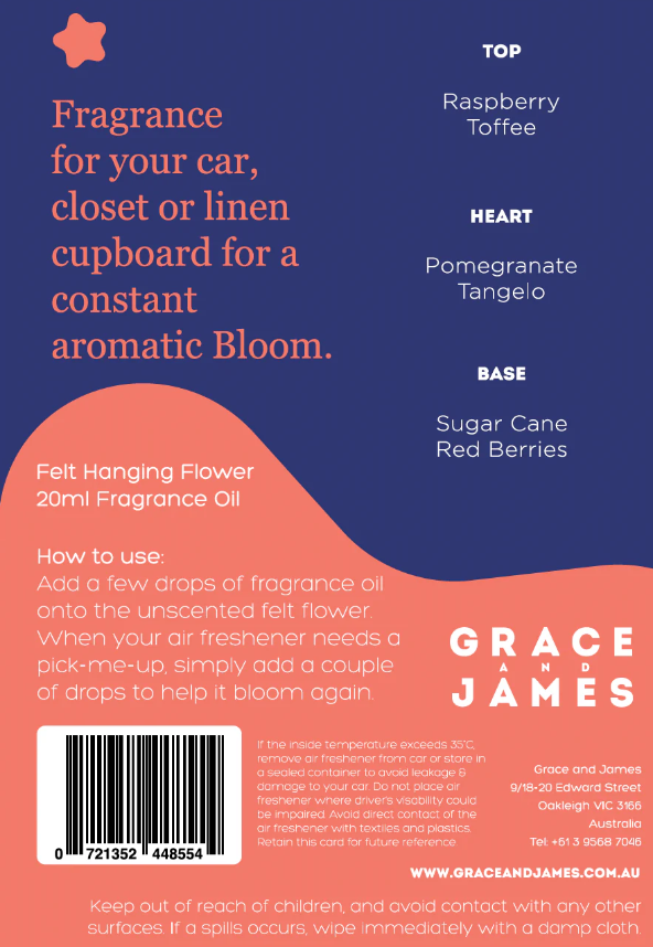 Bloom - Raspberry & Pomegranate Air Freshener