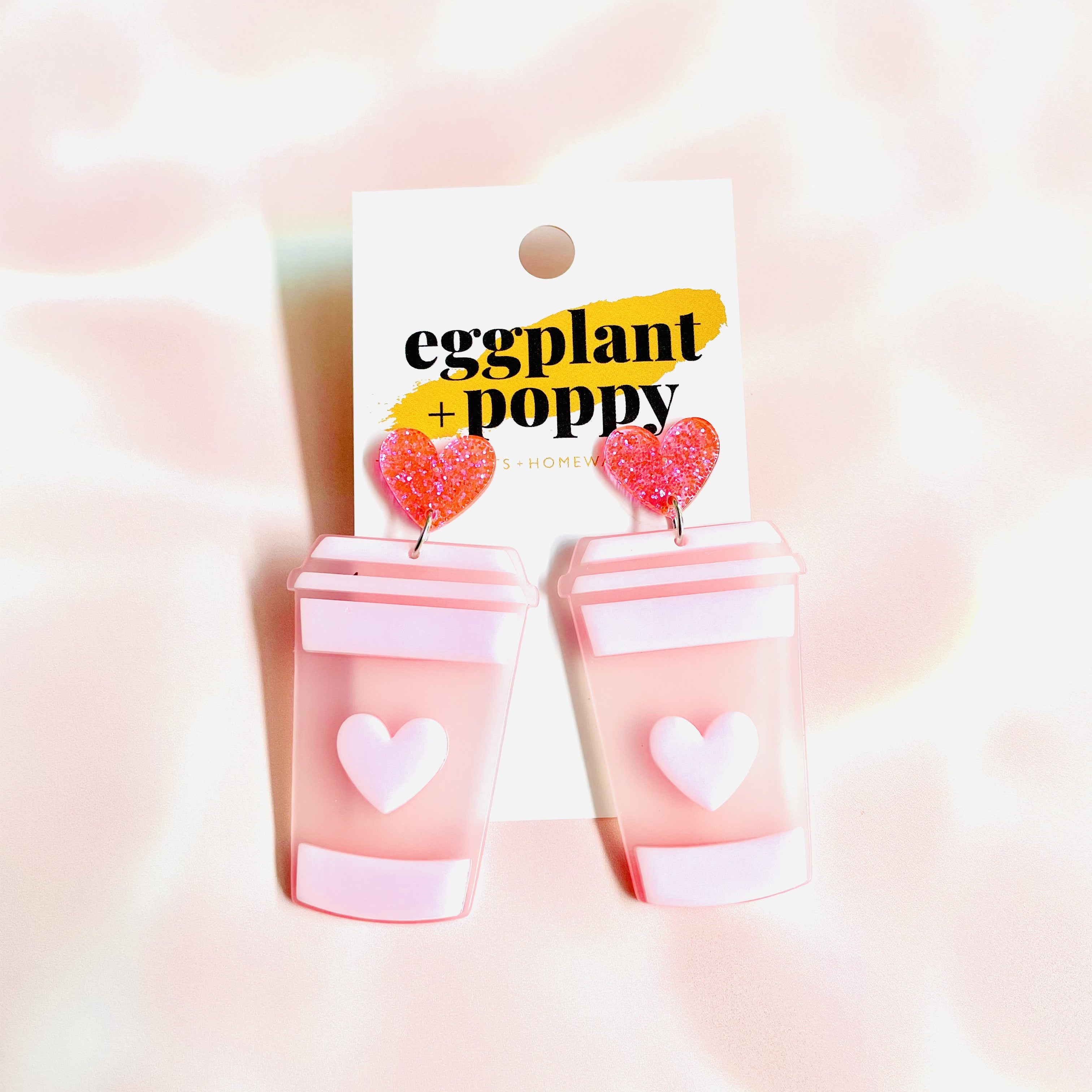 Pink Coffee Earrings