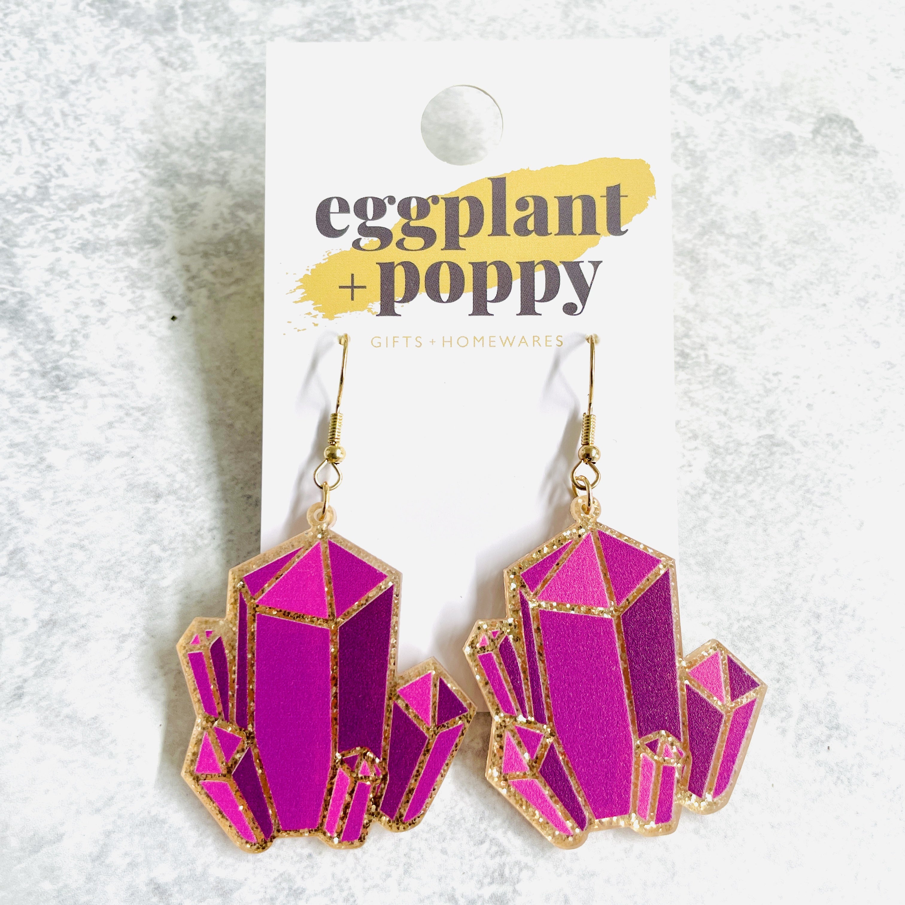 Pink Crystal Cluster Earrings