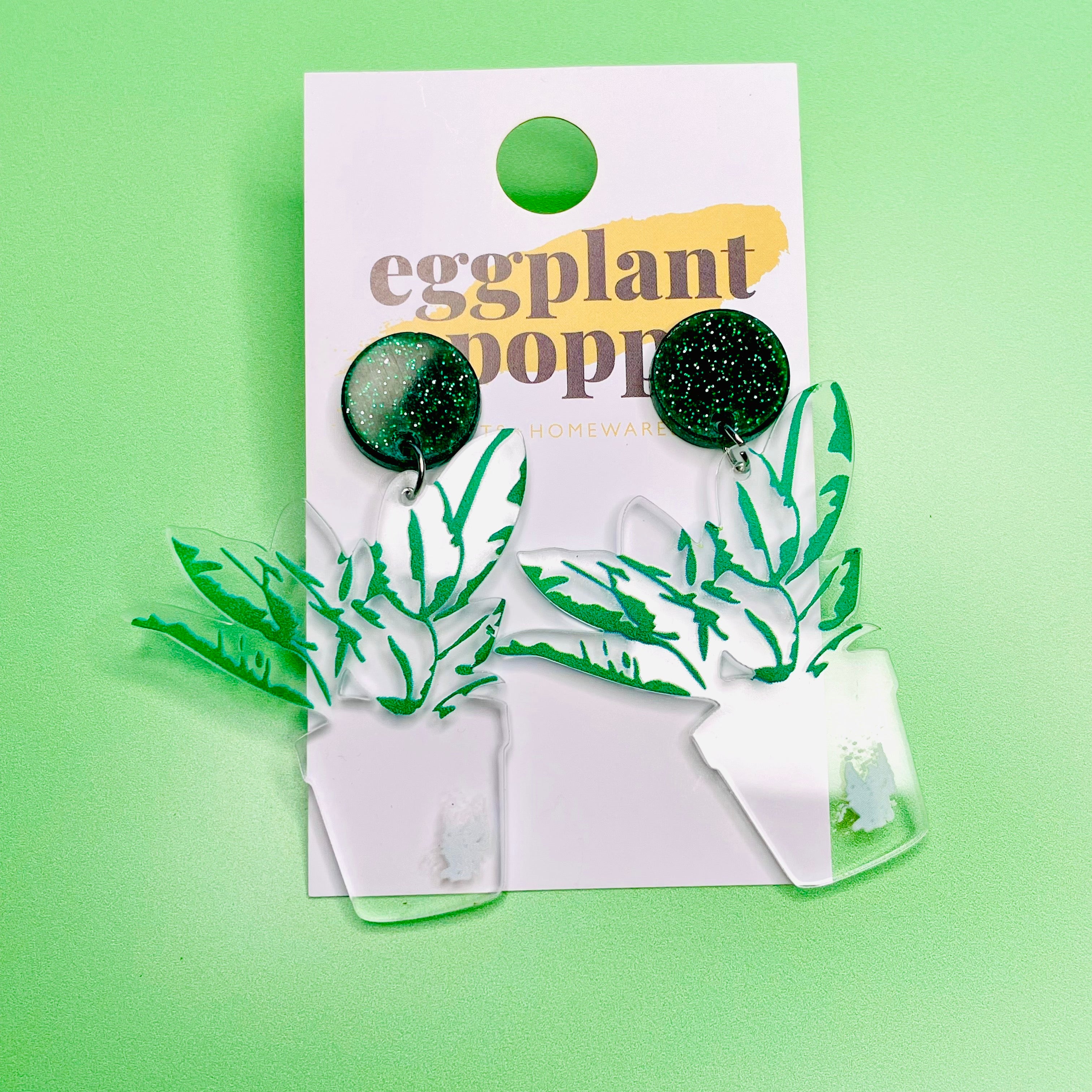 Pot Plant Earring - Calathea