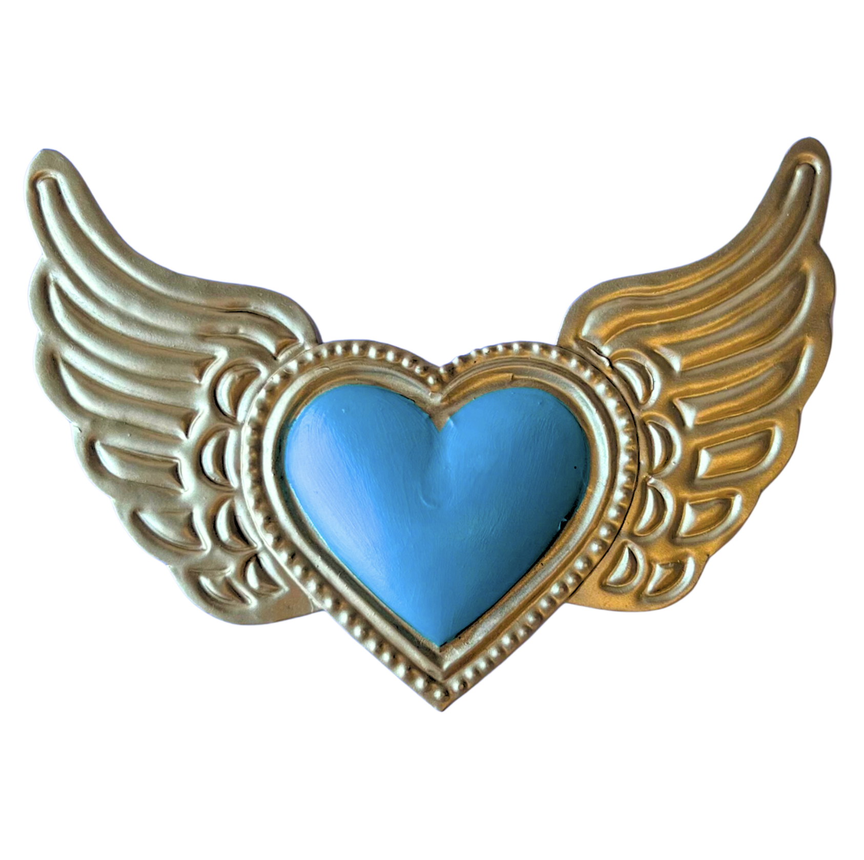 Tin Heart With Golden Wings