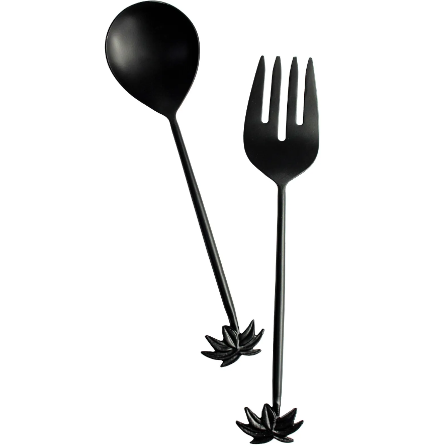 Salad Server Palm (Black) Eggplant & Poppy Unique + Quirky Gifts