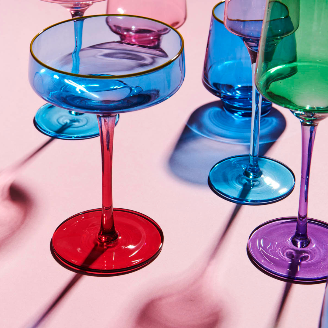 Party Glassware – Eggplant & Poppy ~ Unique + Quirky Gifts