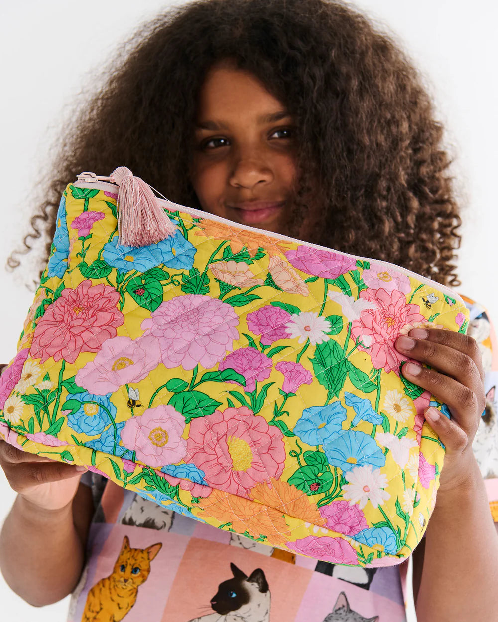 Quilted Toiletry Purse - Follow The Sun Yellow