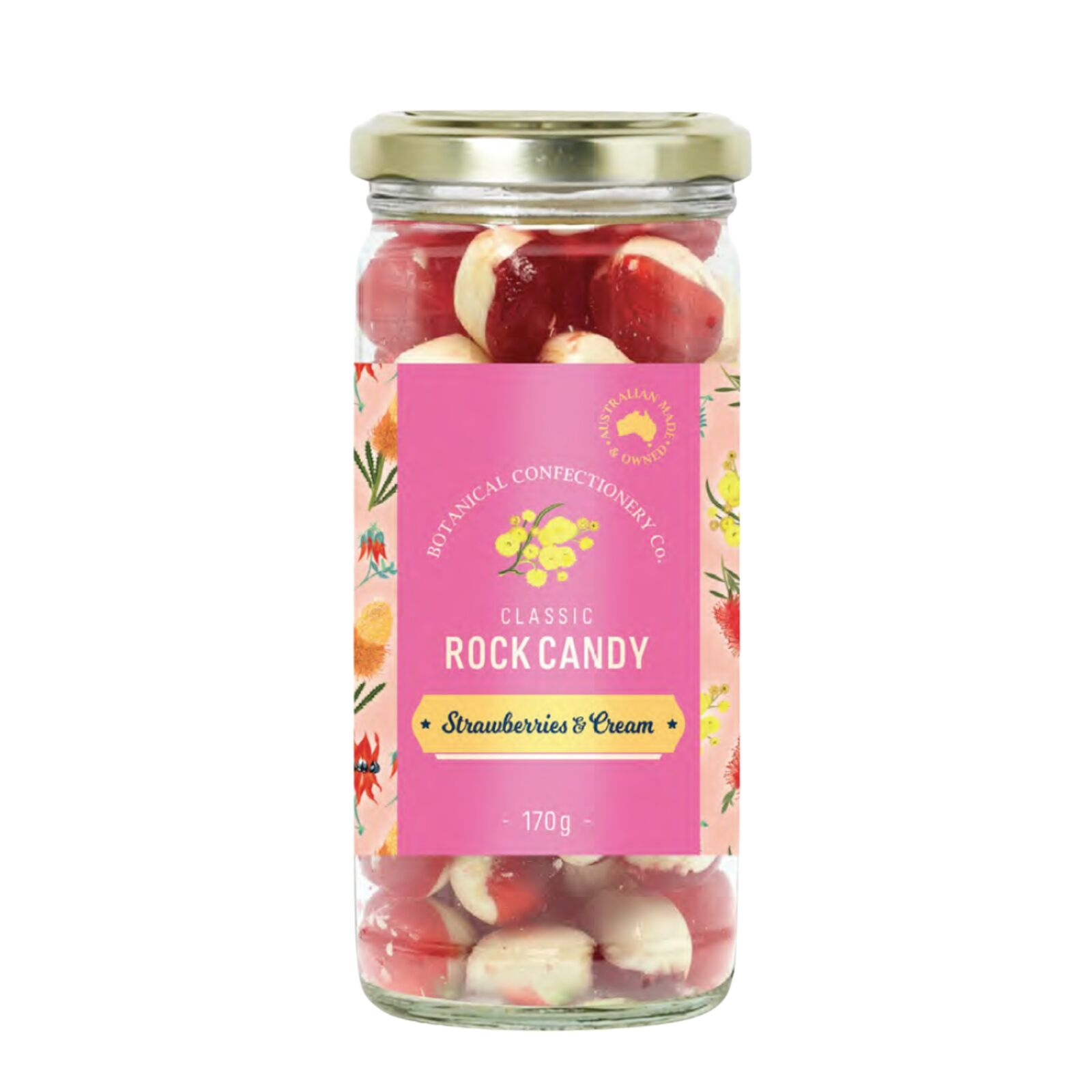 Classic Rock Candy - Strawberries & Cream