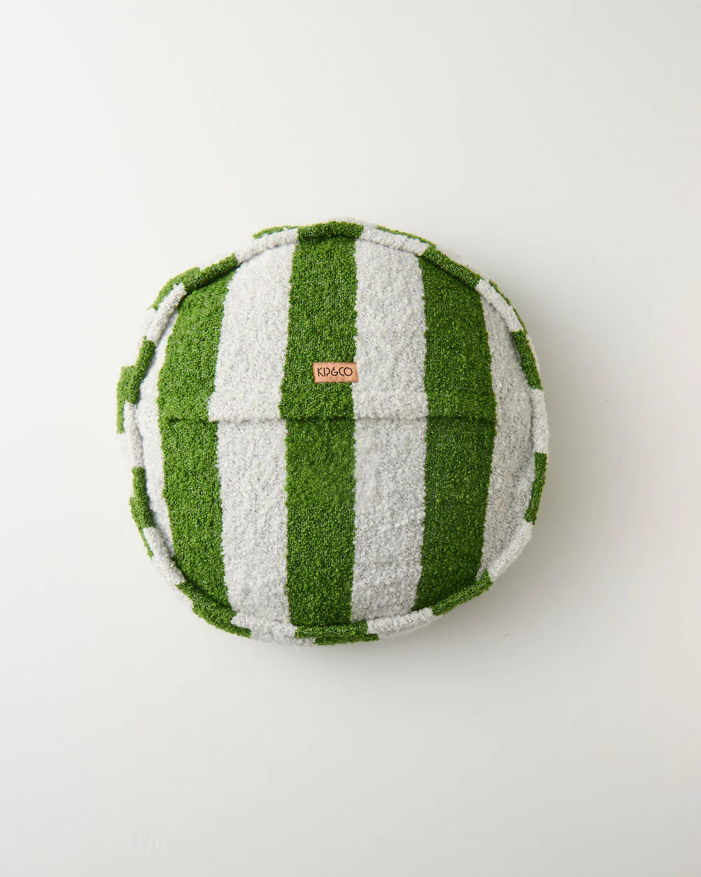 Boucle Pea Cushion - Moss Stripe