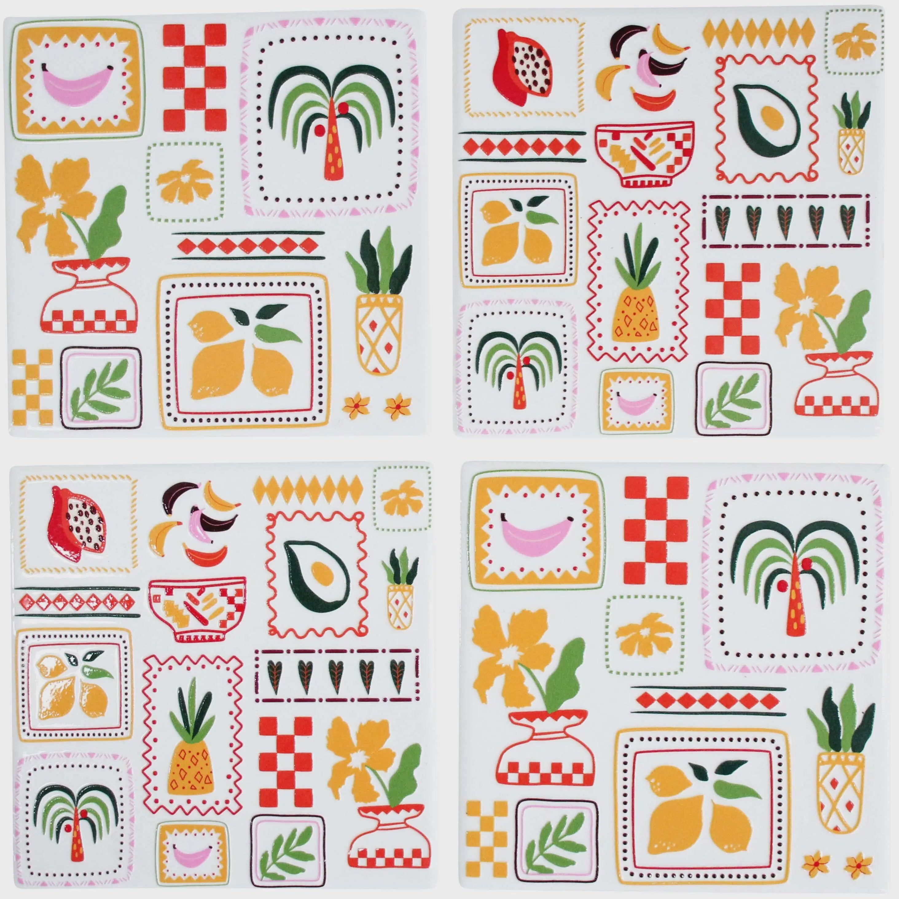 Ceramic Coaster - Funky Med