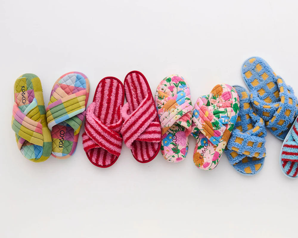 Quilted Velvet Slippers - Florida Tartan
