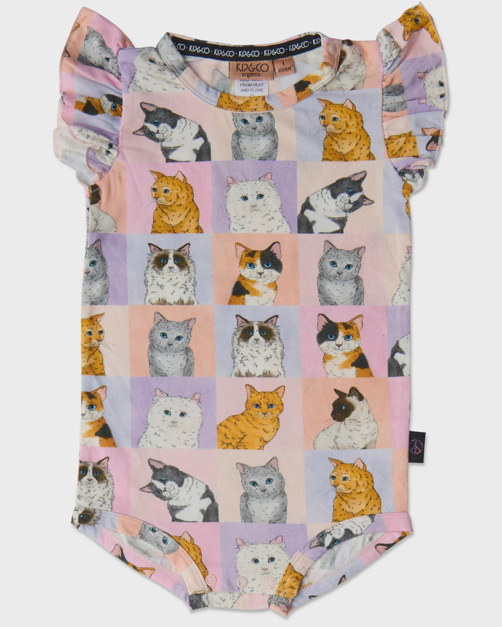 Baby Romper (Short Sleeve Frill) - Kitty Cat
