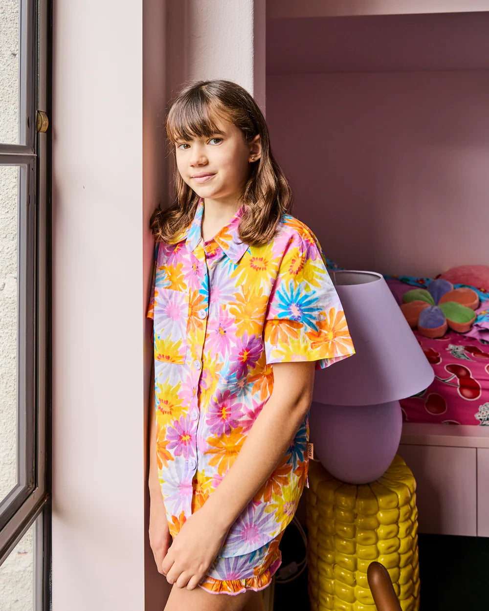 Kids Pyjama Shirt & Short - Petal Power