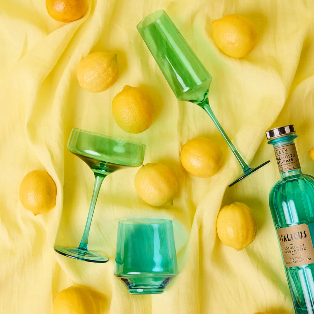 Pistachio Crush Champagne Glass - set of 2