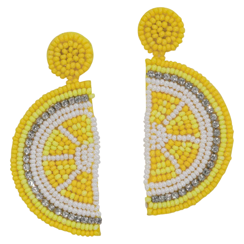 Earrings - Beaded Lemon