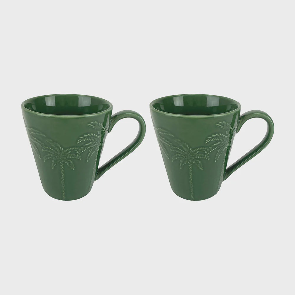 Coffee Mug Set - Green Palm - 2pc