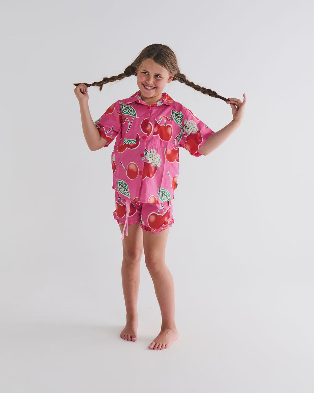 Kids Pyjama Shirt & Short - Cherry Blossom