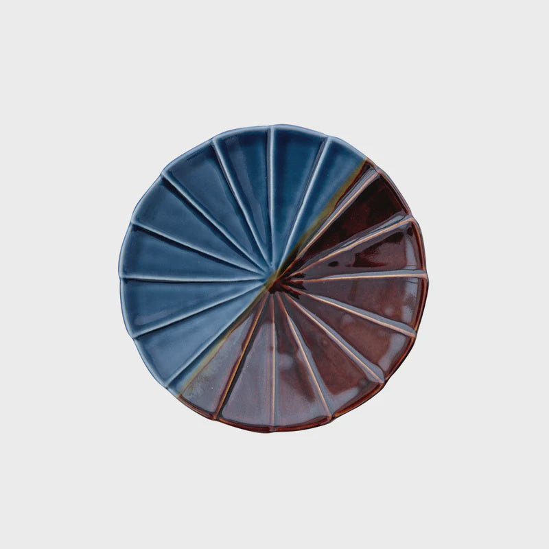 Small Plate - Navy x Brown