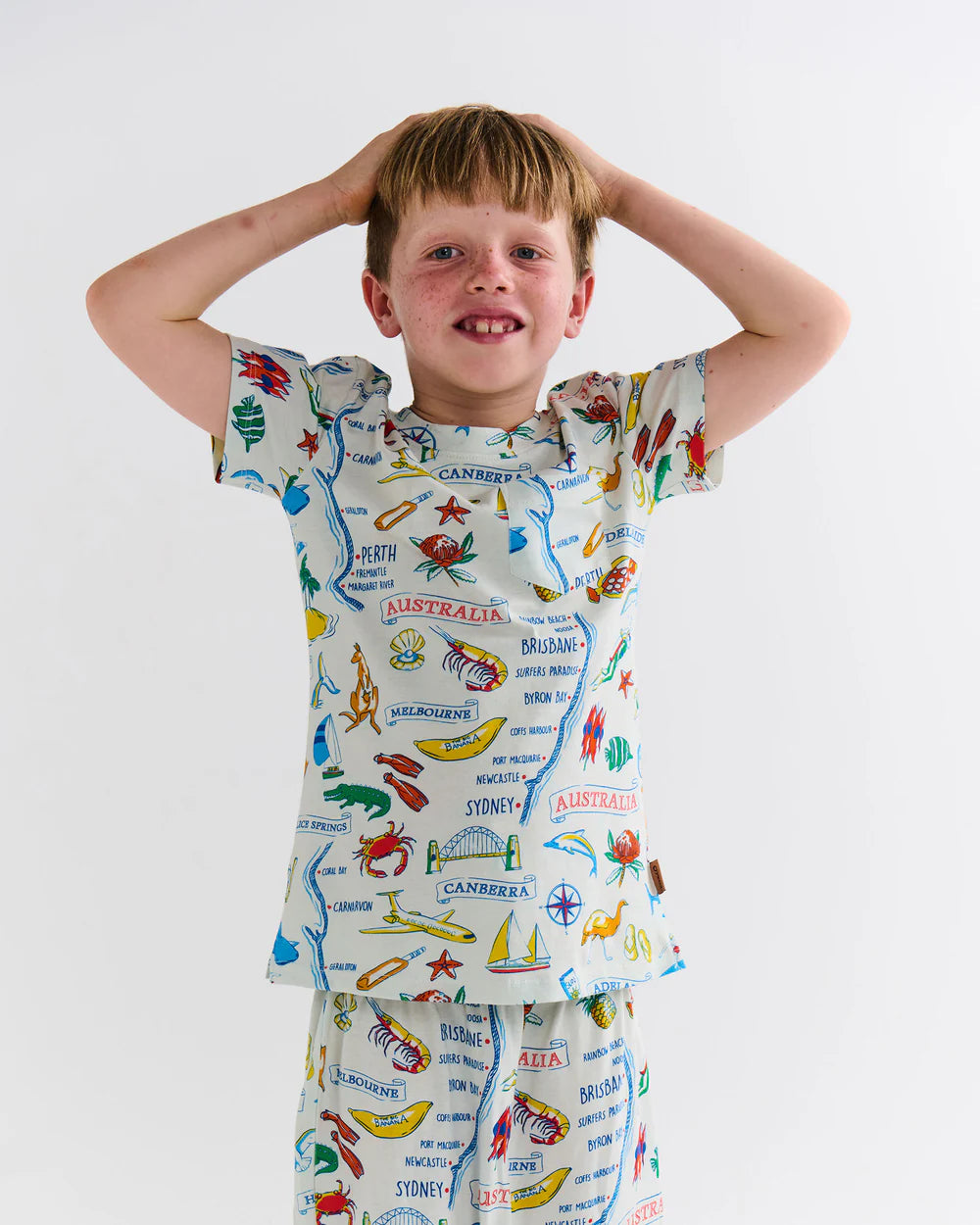 Kids Pyjama Tee & Short - Aussie Road Trip