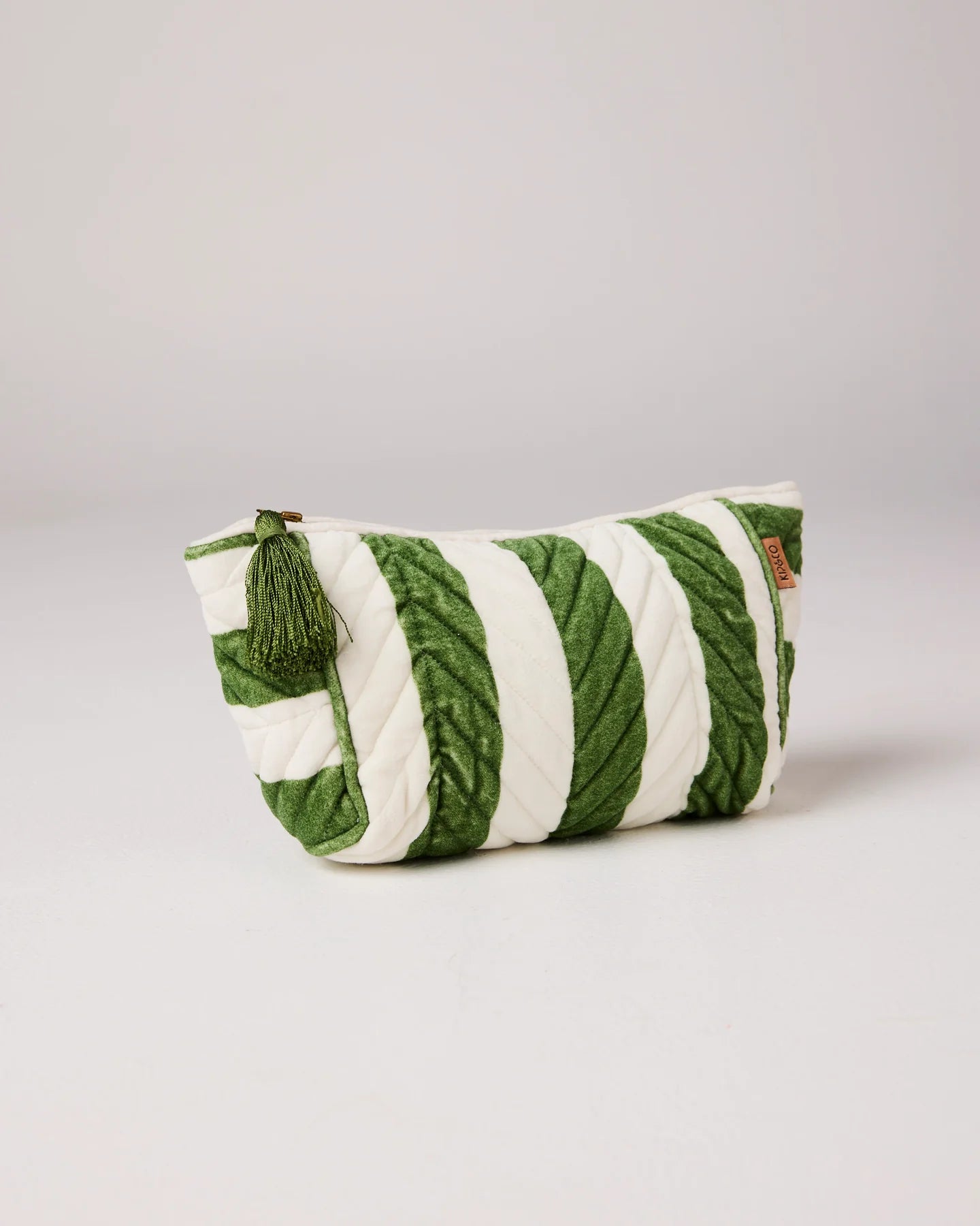 Velvet Toiletry Bag - Moss Stripe