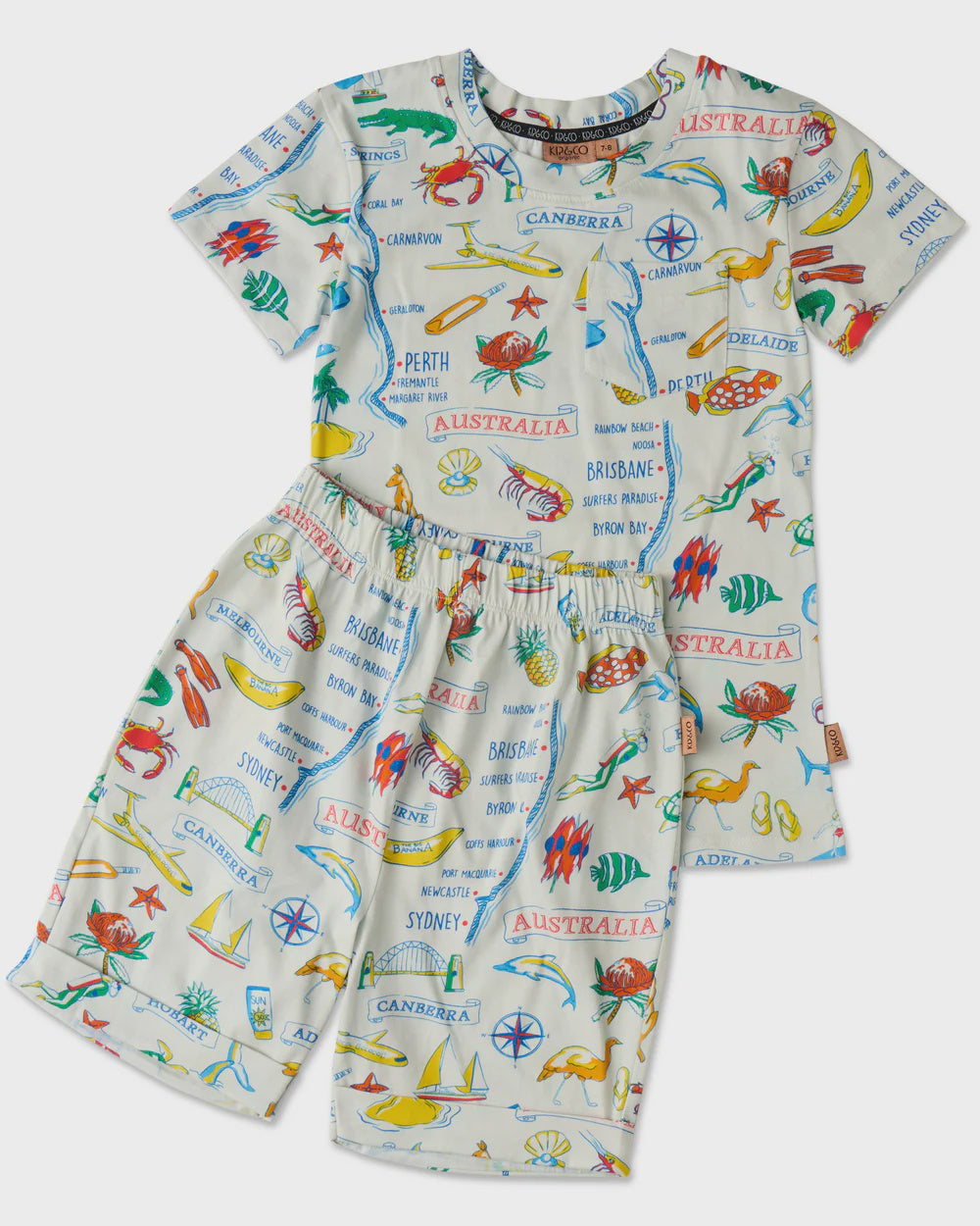 Kids Pyjama Tee & Short - Aussie Road Trip