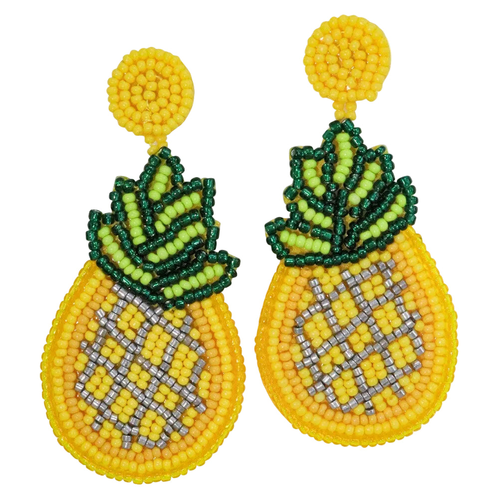 Earrings - Beaded Pineapple