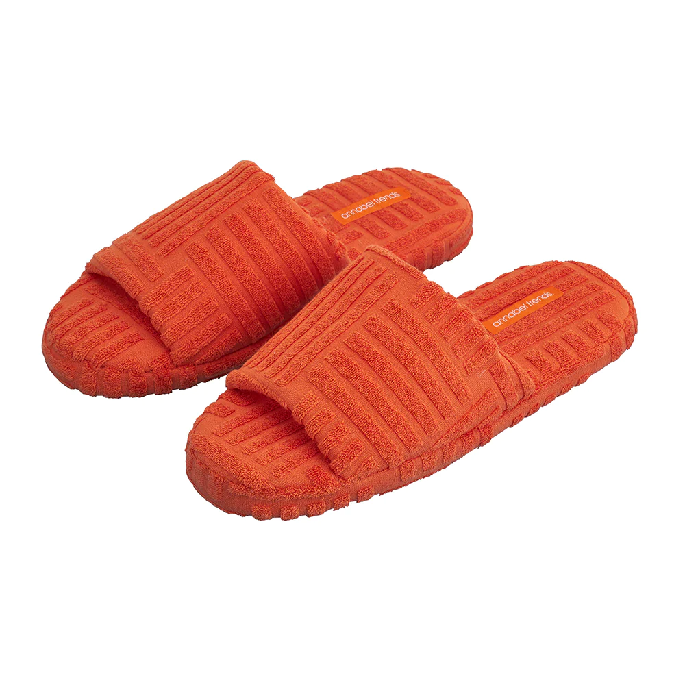 Terry Slippers - Orange – Eggplant & Poppy ~ Unique + Quirky Gifts