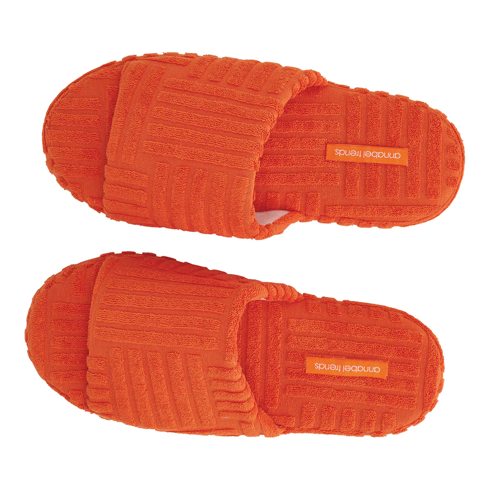 Terry Slippers - Orange – Eggplant & Poppy ~ Unique + Quirky Gifts