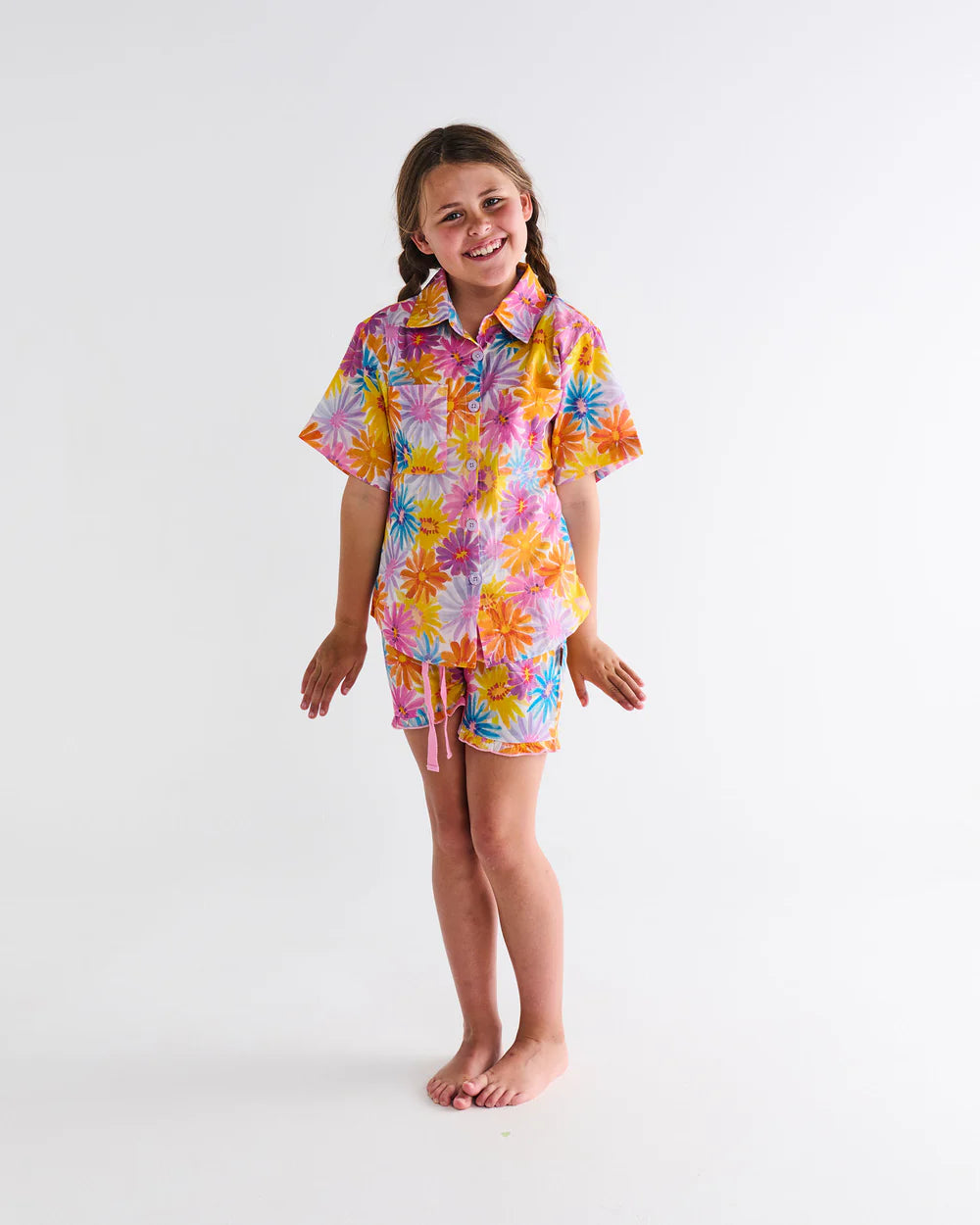 Kids Pyjama Shirt & Short - Petal Power