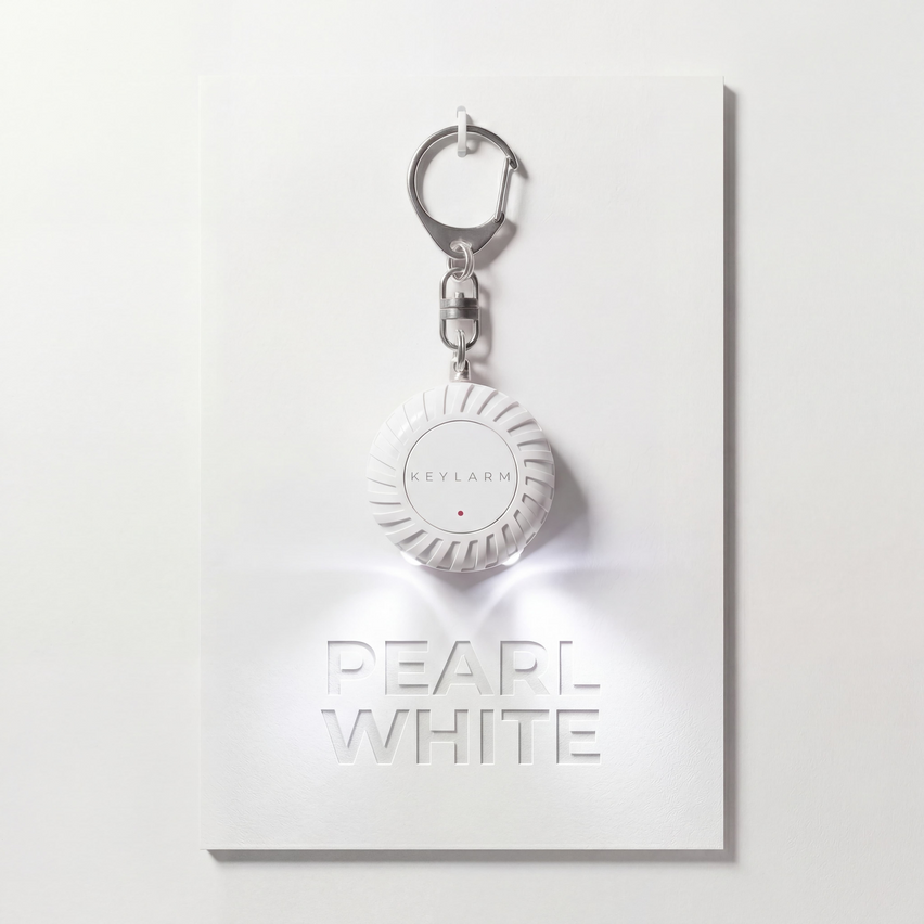 Keylarm Personal Safety Alarm and Light- White
