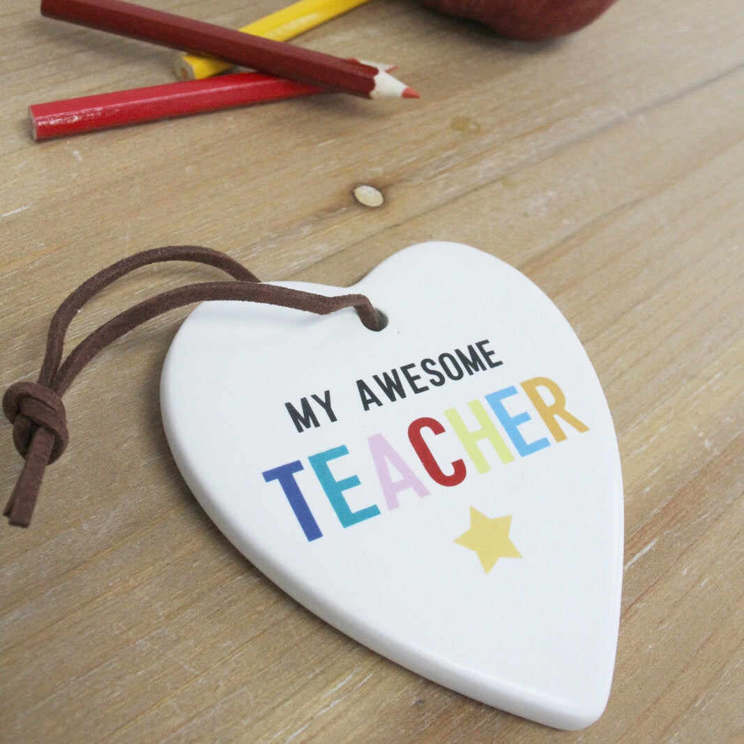 Awesome Teacher Hanging Heart
