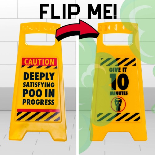 Satisfying Poo Warning Sign