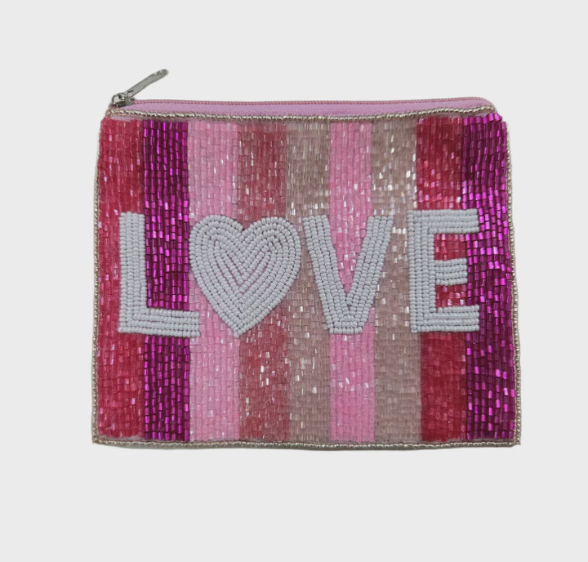 Beaded Coin Purse - Love