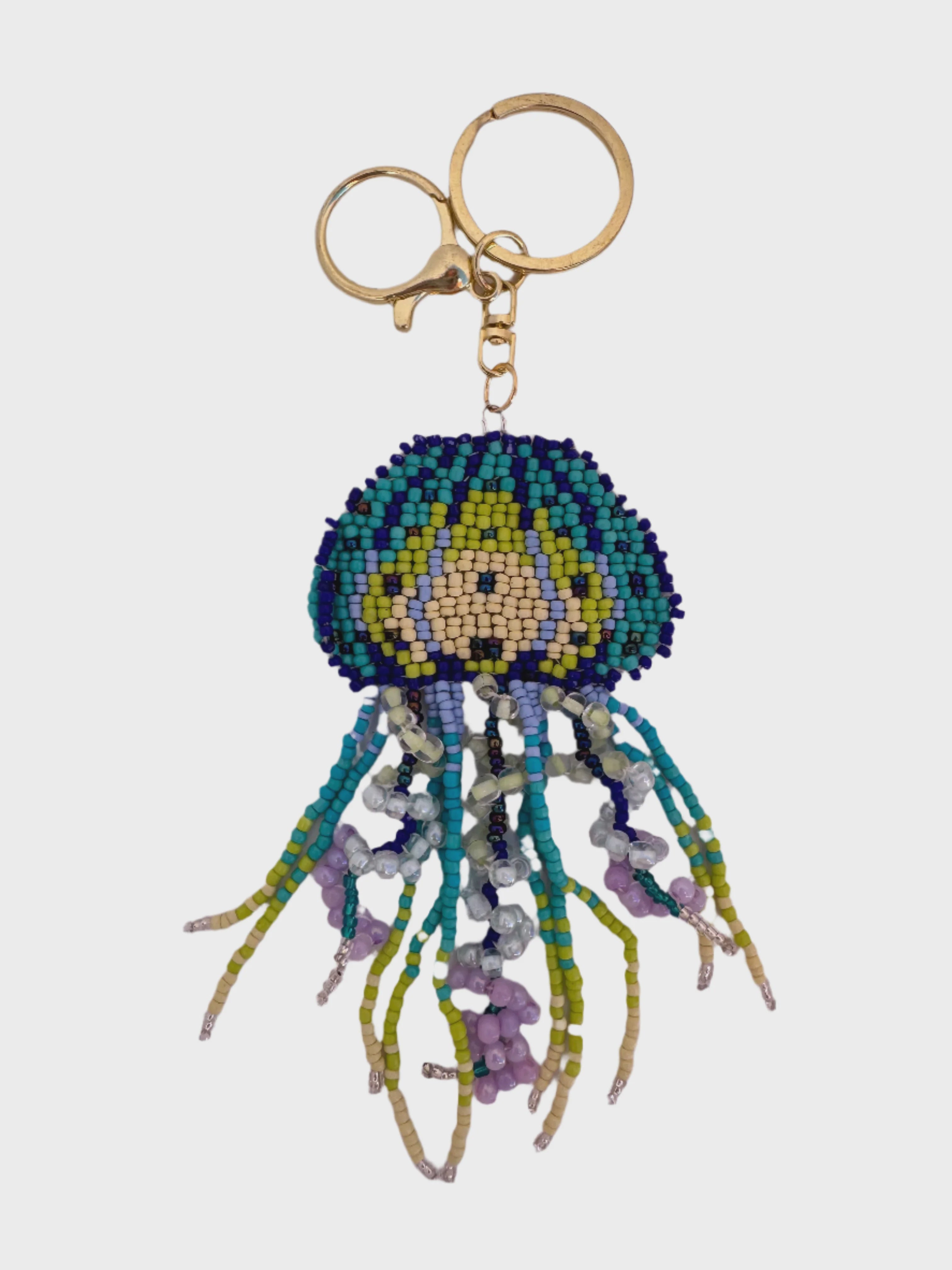 Beaded Keyring - Jellyfish Blue