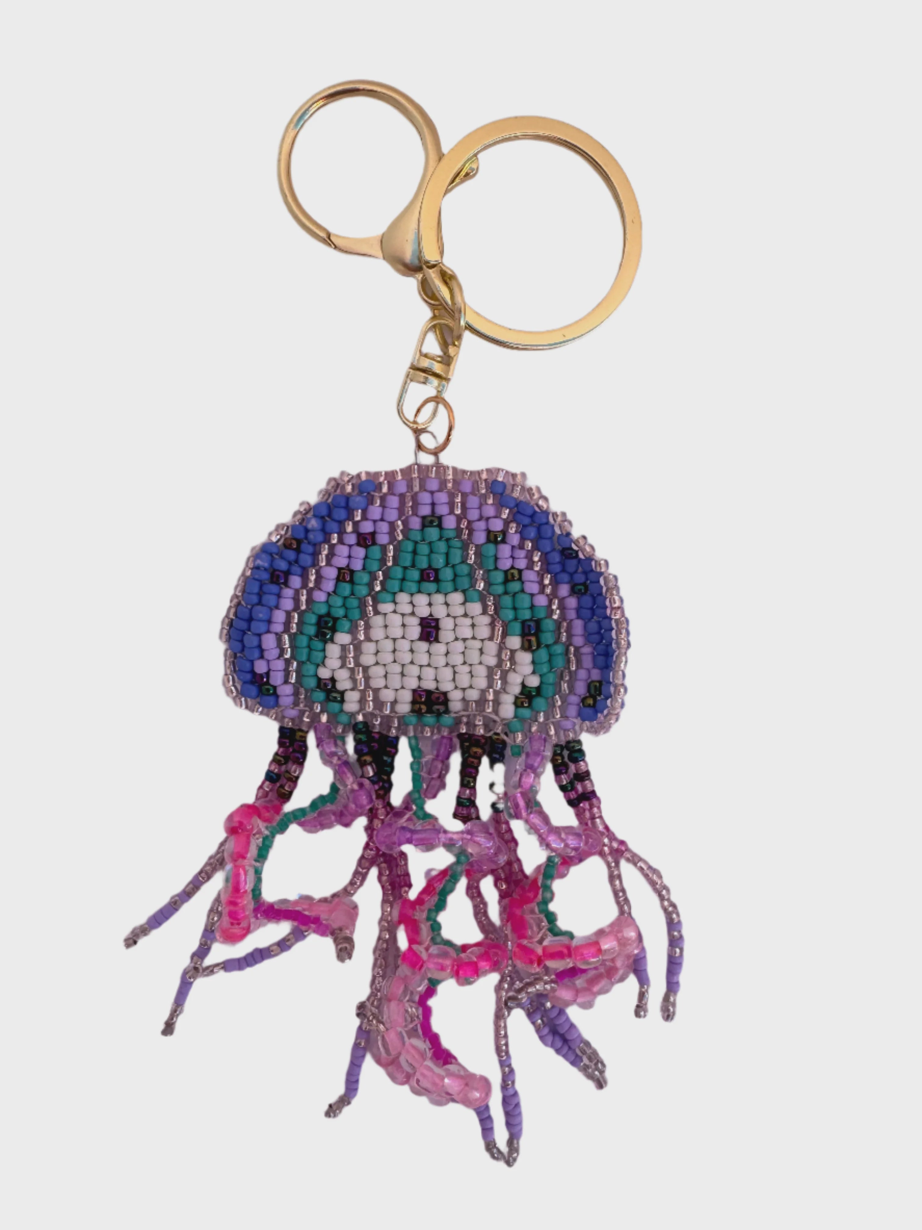 Beaded Keyring - Jellyfish Purple