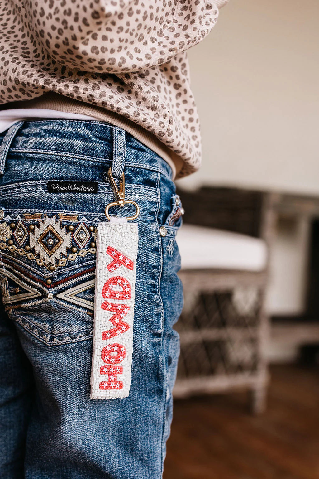 Beaded Keychain - Howdy