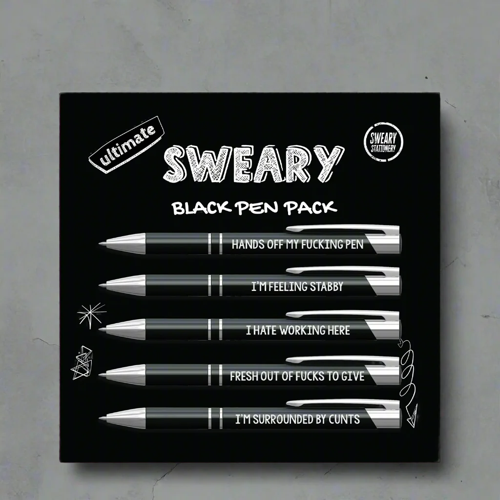 Pen Pack - The Ultimate Sweary Pack - Black