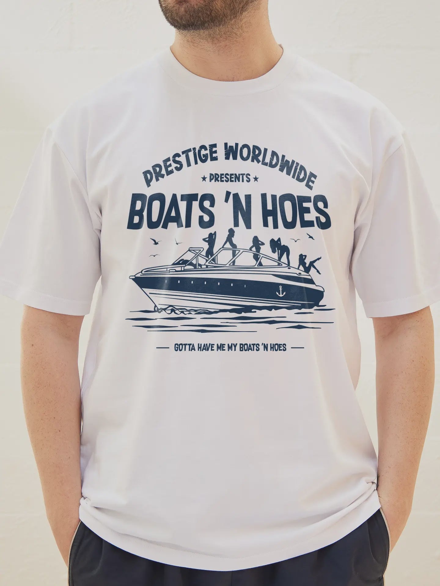 Boats N Hoes T-Shirt - White