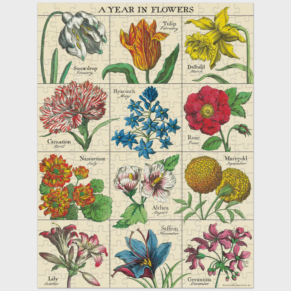 240 Pc Mini Puzzle - A Year in Flowers