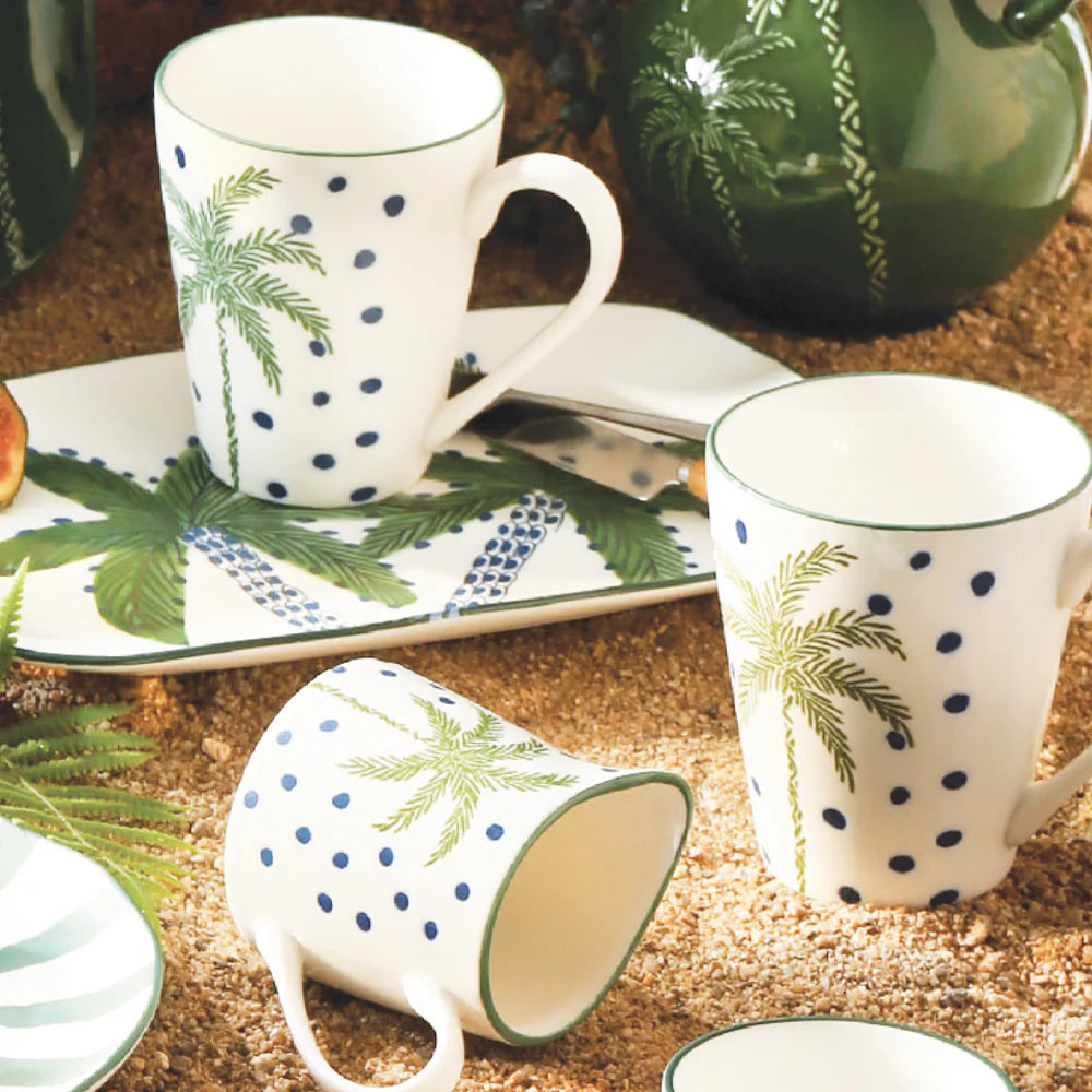 Coffee Mug Set - White Palm - 2pc