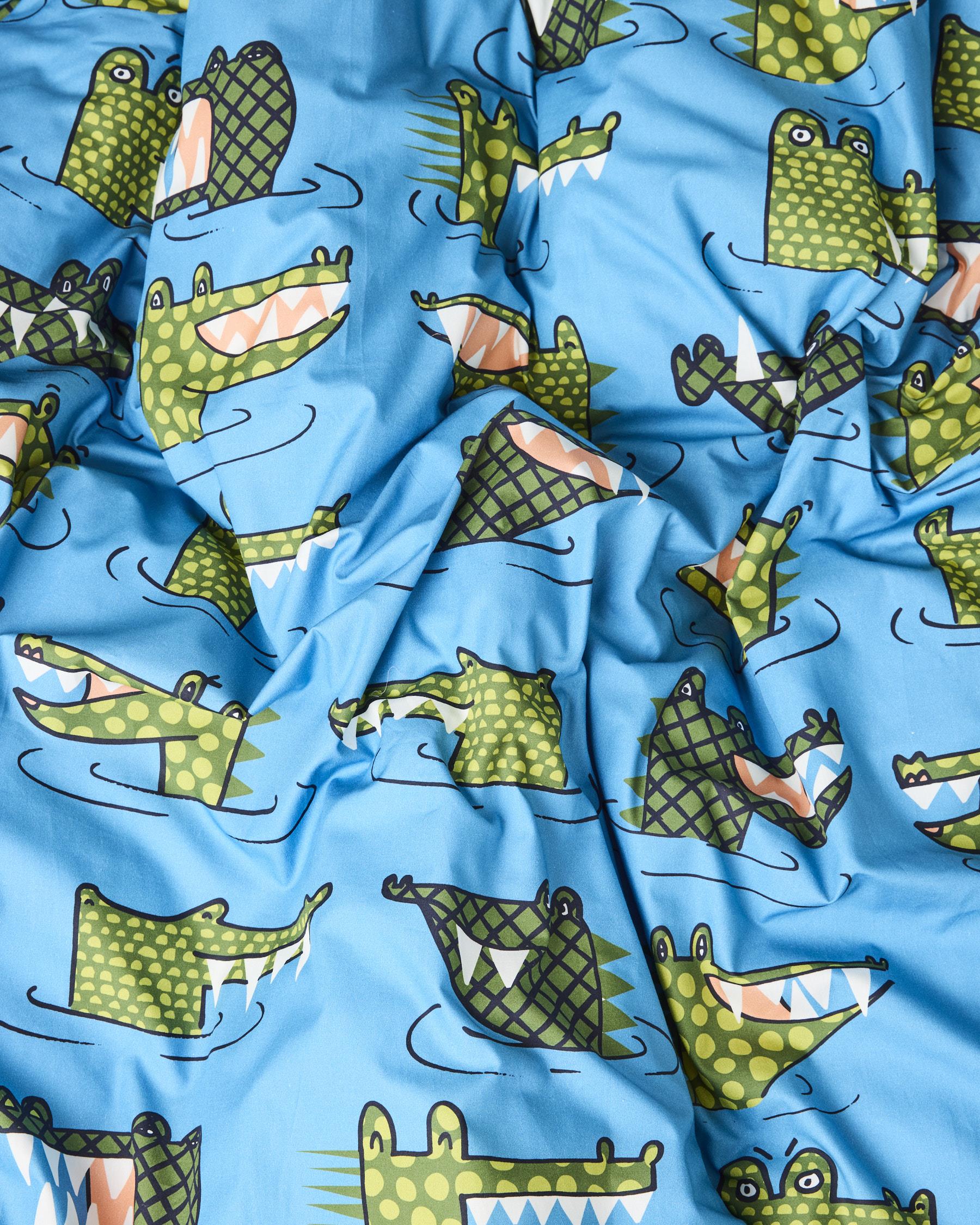 Cotton Pillowcase - Crocodile Rock Blue - 1P