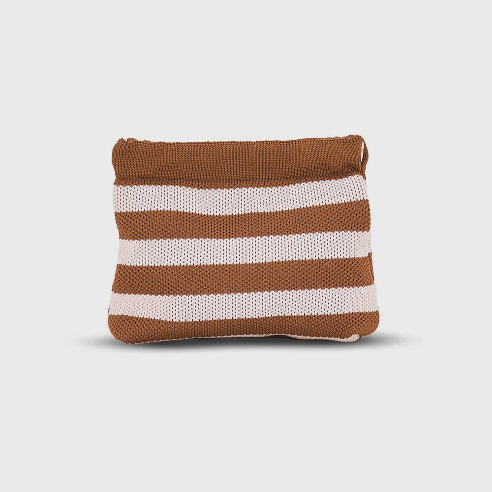 Dumpling Pouch - Brown & Pink