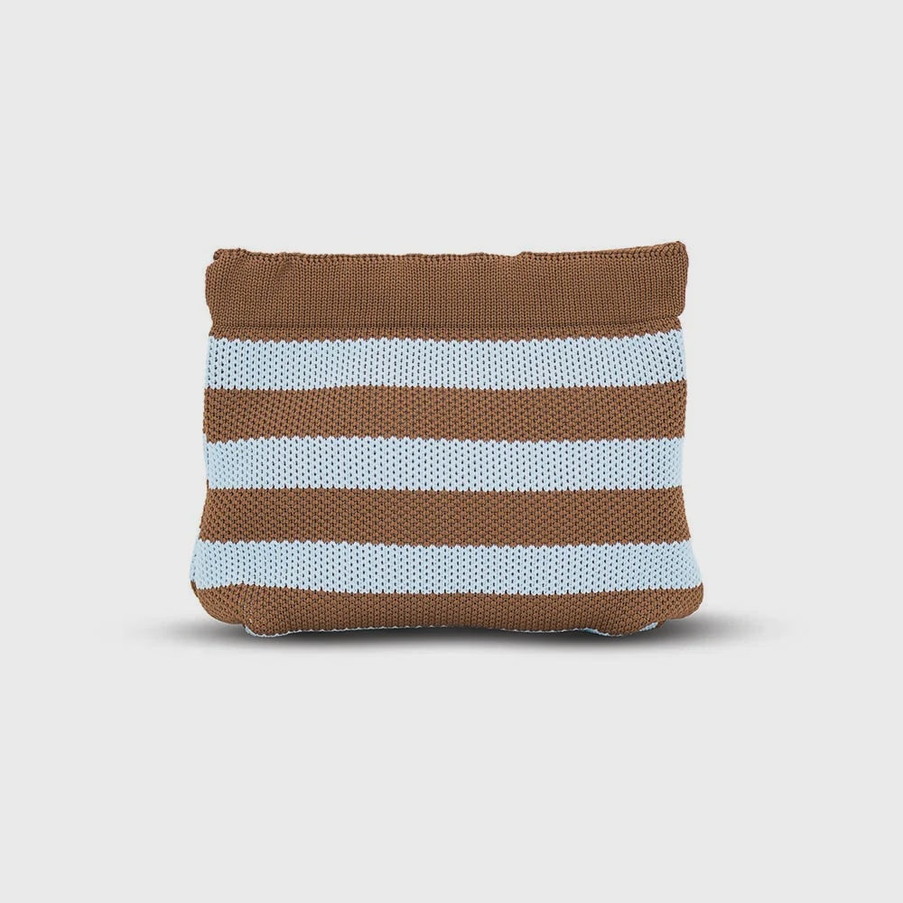Dumpling Pouch - Sky Blue & Chocolate