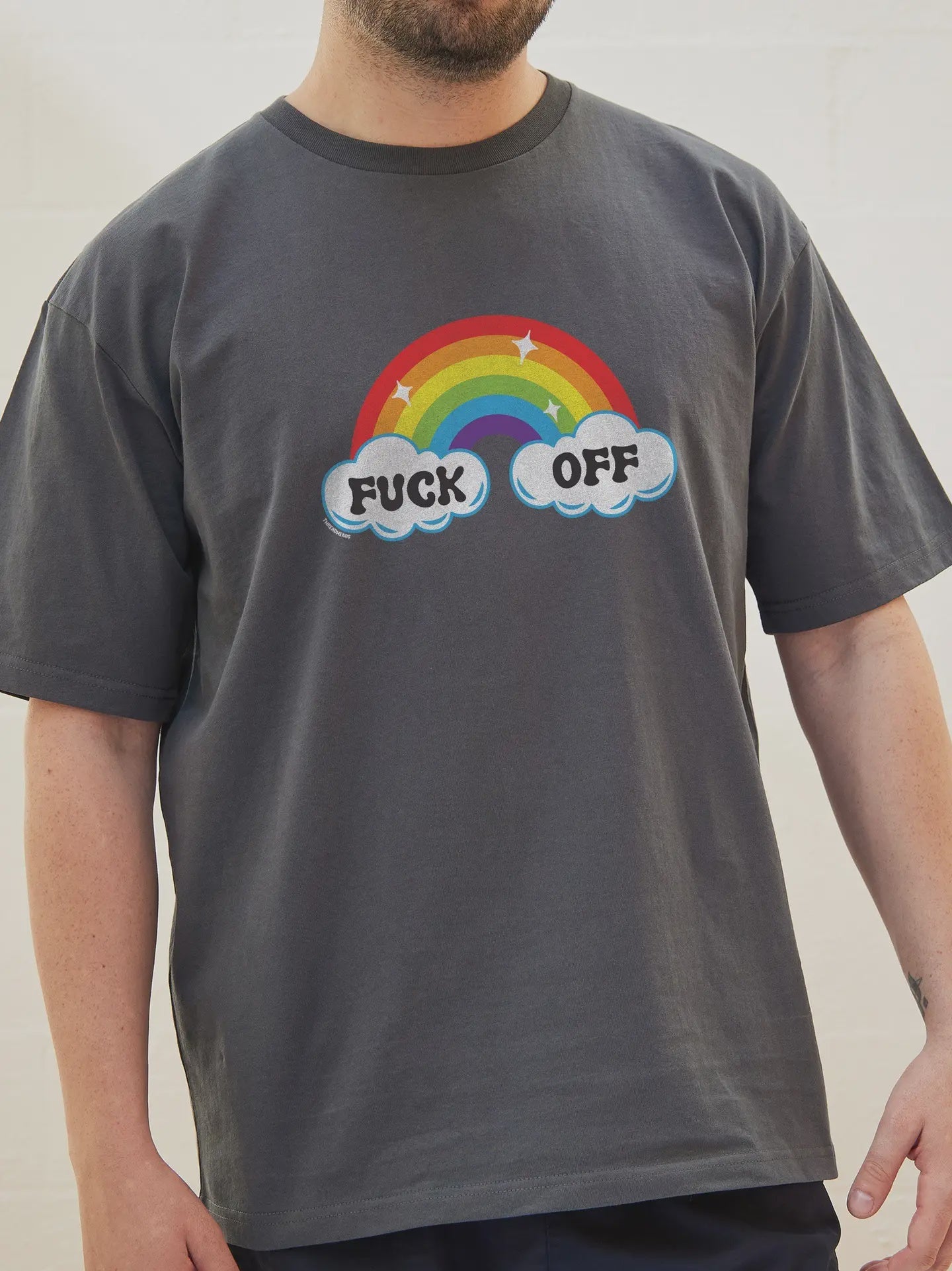 Fk Off Rainbow T-Shirt - Charcoal