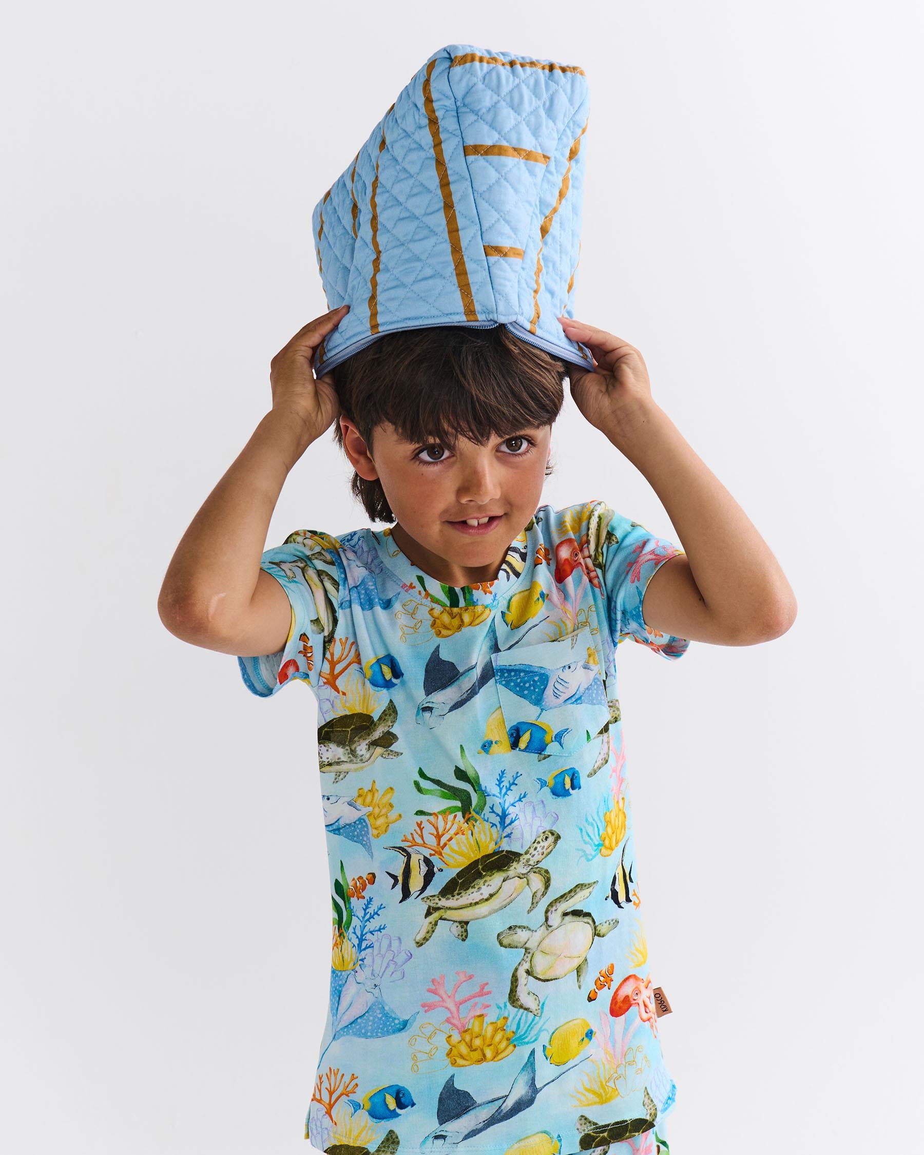 Kids Pyjama Tee & Short - Reef Life