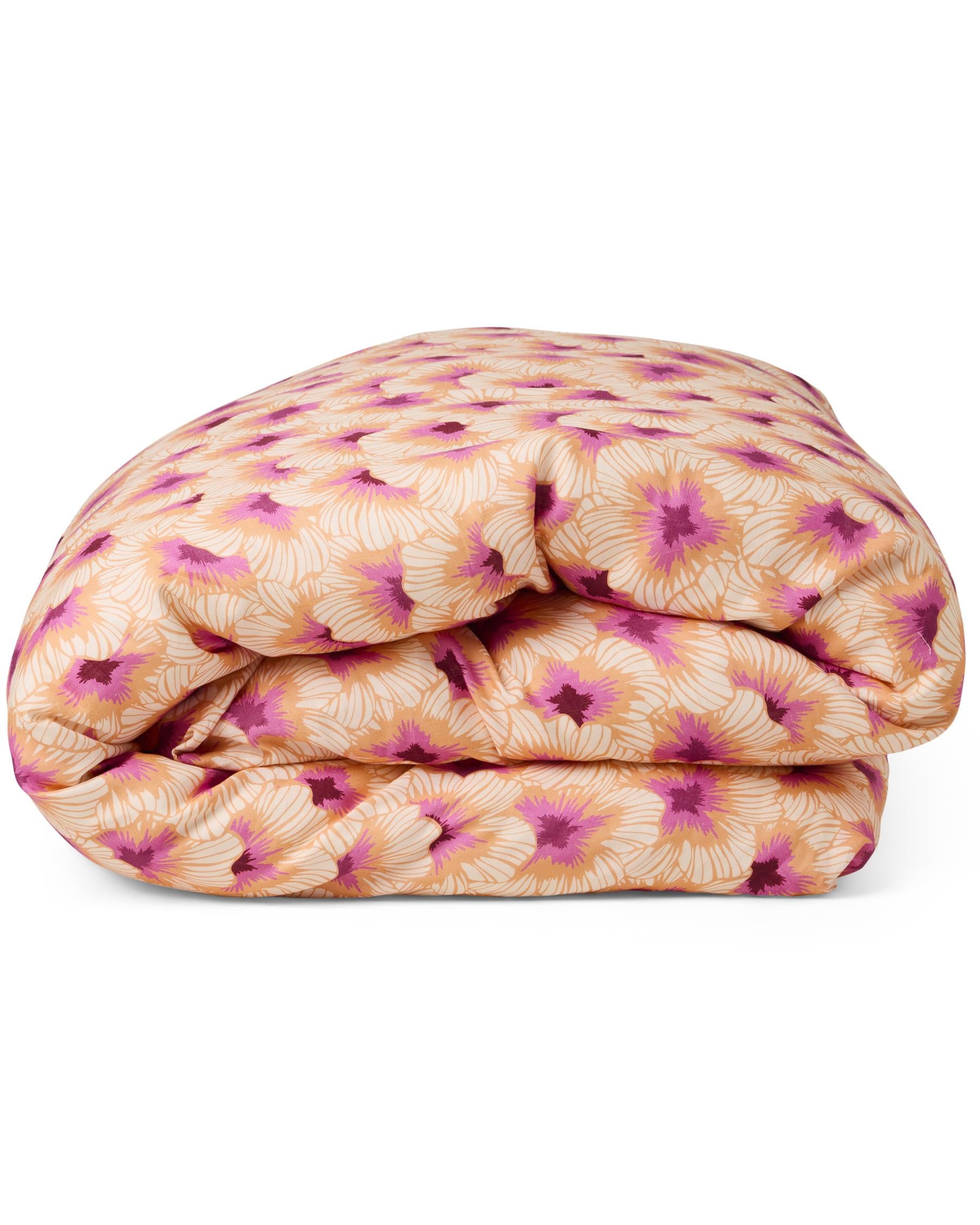 Linen Quilt Cover - Hibiscus Peach