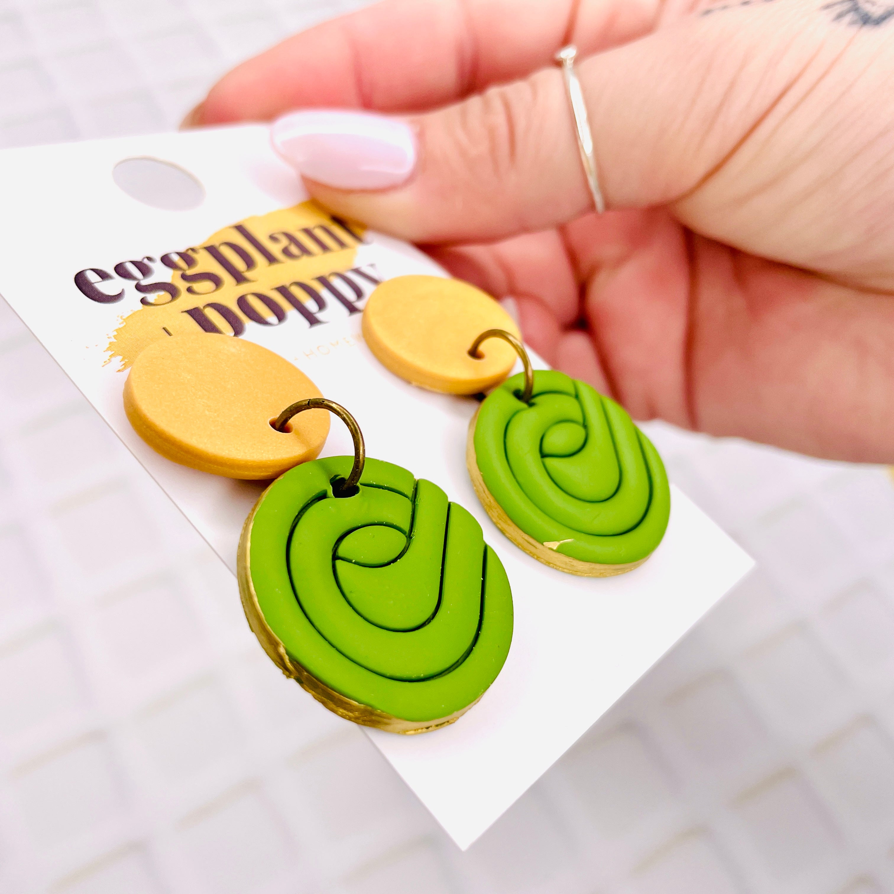Khaki Swirl Earrings
