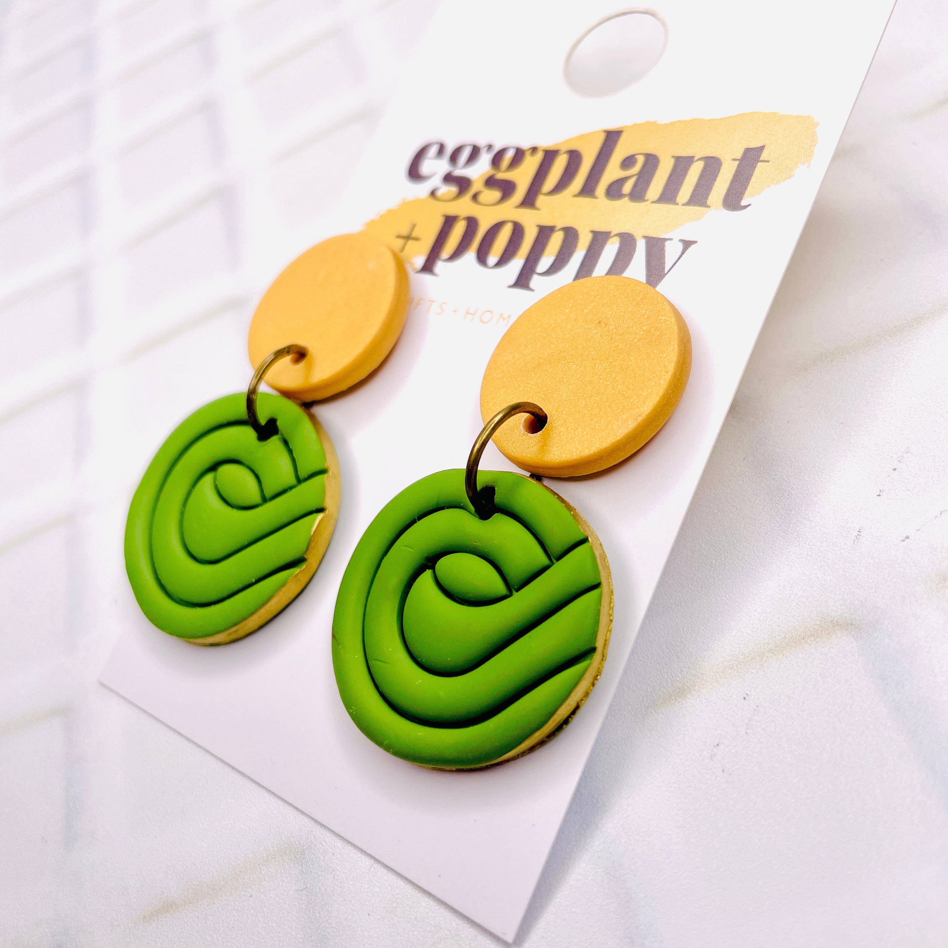 Khaki Swirl Earrings